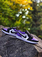Nike Air Jordan Retro 1 Low Purple (шкіра) (Топ якість) Жіночі Кросівки, Женская обувь 36(23см)