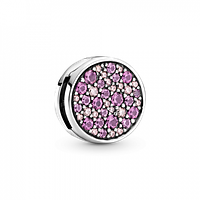 Серебряный Шарм для браслетов Пандора Клипса Reflexions "Розовое мерцание" 799362C01