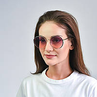 Солнцезащитные очки женские 577-566 Драгон-флай LuckyLOOK Серебристый