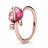 Серебряное кольцо "Розовые листья" 188319PMU