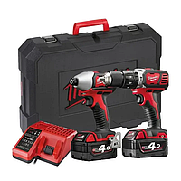 Набор аккумуляторный MILWAUKEE M18 BPP2C-402C (шуруповерт/гайковерт/2аккум.18В 4Ач/зарядка/кейс)