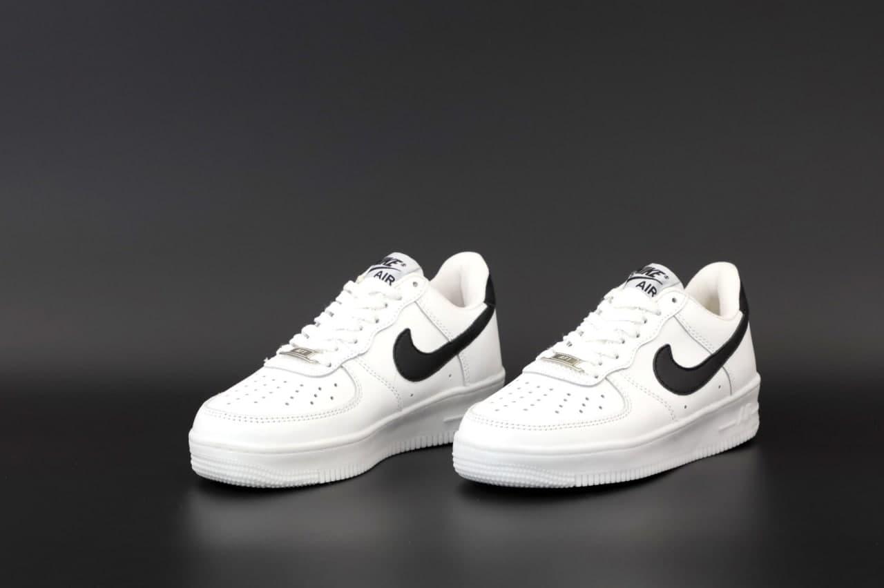 Мужские кроссовки Nike Air Force 1 Low, Найк Эир Форс 1 Лов белые с черным - фото 3 - id-p2179229982