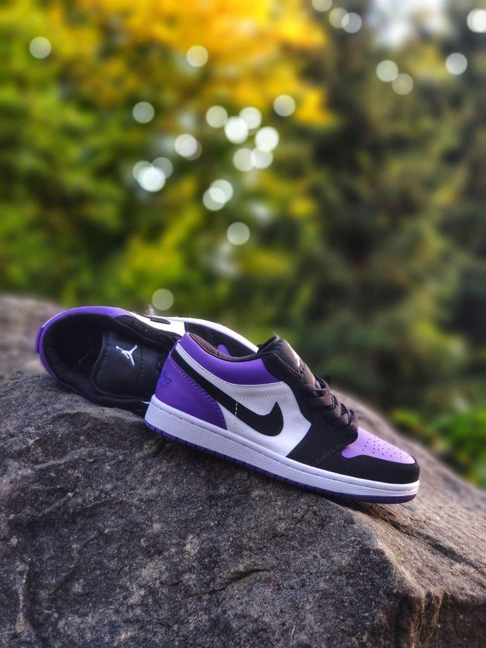 Nike Air Jordan Retro 1 Low Purple (шкіра) (Топ якість) Жіночі Кросівки, Женская обувь - фото 6 - id-p2179230003