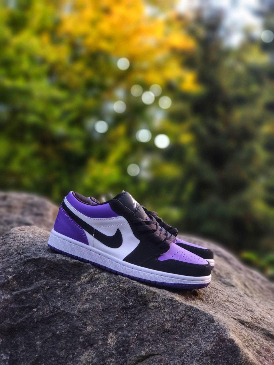 Nike Air Jordan Retro 1 Low Purple (шкіра) (Топ якість) Жіночі Кросівки, Женская обувь - фото 7 - id-p2179230003