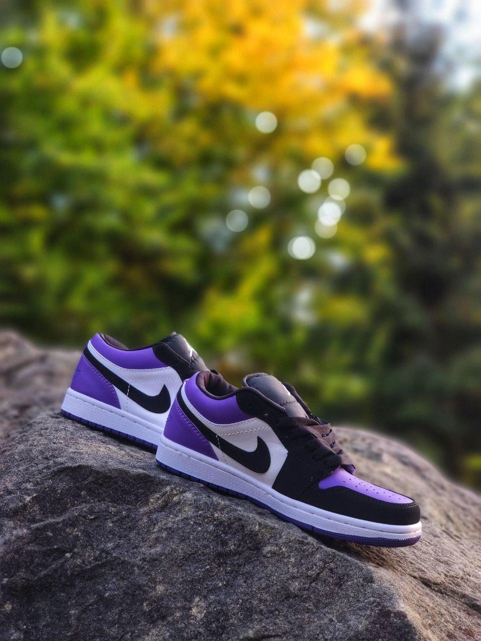 Nike Air Jordan Retro 1 Low Purple (шкіра) (Топ якість) Жіночі Кросівки, Женская обувь - фото 8 - id-p2179230003