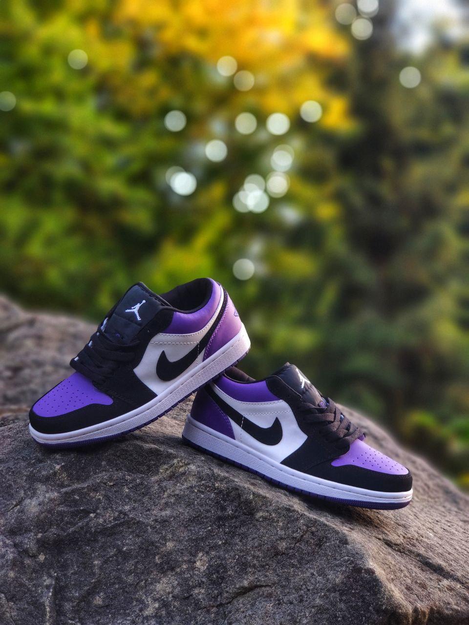 Nike Air Jordan Retro 1 Low Purple (шкіра) (Топ якість) Жіночі Кросівки, Женская обувь - фото 9 - id-p2179230003