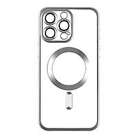 Чехол TPU Metallic Chrome Full Camera with Magsafe для Iphone 15 Pro Цвет Chrome Silver