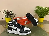 Мужские кроссовки Nike Air Jordan 1 Retro High, кожа, черно-белый, Вьетнам Найк Еір Джордан Ретро Хай