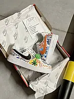 Мужские кроссовки Nike Air Force 1 Low Pauly x Vlone Pop, Найк Еір Форс Влон поп білі з оранжевим