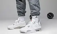 Мужские кроссовки Air Jordan 4 Retro, кожа, белый, Вьетнам