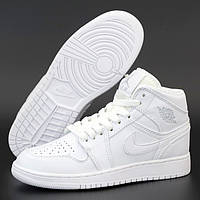 Женские кроссовки в стиле Air Jordan 1 Retro High, кожа, белый, Китай 36