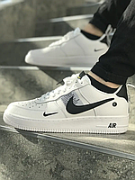 Мужские кроссовки Nike Air Force 1 Low, кожа, белый, Вьетнам Найк Еір Форс 1 Лов білі шкіряні