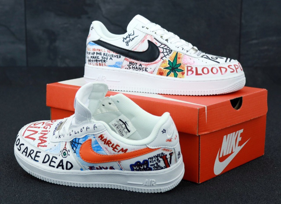 Мужские кроссовки Nike Air Force 1 Low Pauly x Vlone Pop, Найк Еір Форс Влон поп білі з оранжевим - фото 6 - id-p2179240314