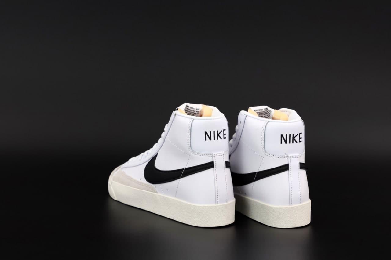 Женские кроссовки Nike Blazer Mid, белый, серый, черный, Вьетнам Найк Блазер Мід білі з сірим з чорним - фото 6 - id-p2179240327