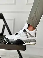 Женские кроссовки Air Jordan 4 Retro, кожа, белый, Вьетнам