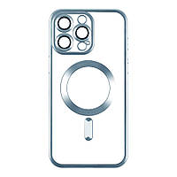 Чехол TPU Metallic Chrome Full Camera with Magsafe для Iphone 15 Цвет Chrome Blue