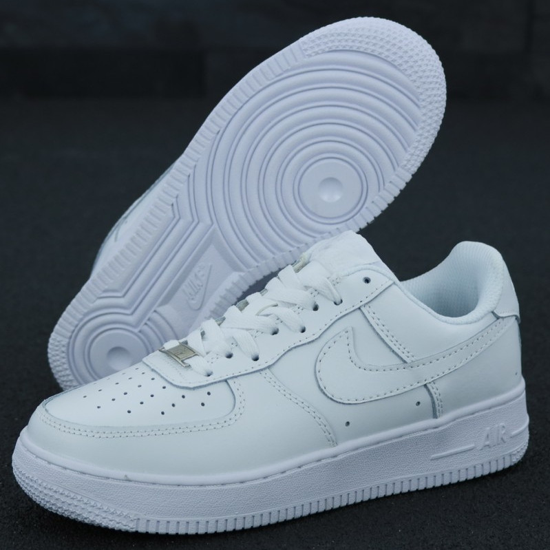 Женские кроссовки Nike Air Force 1 Low, кожа, белый, Вьетнам Найк Еір форс шкіряні білі - фото 4 - id-p2179250966