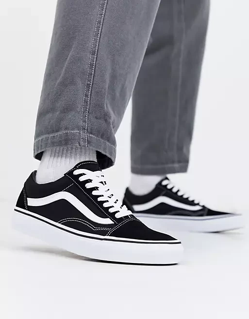 Мужские кеды Vans Old Skool, черно-белый, Китай Ванс Олд Скул чорно-білі - фото 2 - id-p2179250984