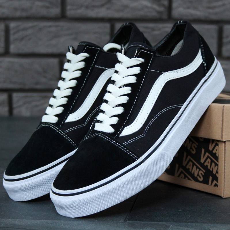 Мужские кеды Vans Old Skool, черно-белый, Китай Ванс Олд Скул чорно-білі - фото 4 - id-p2179250984