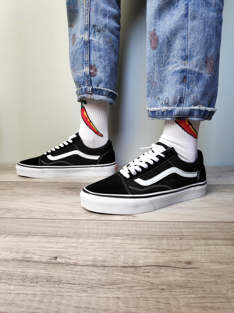 Мужские кеды Vans Old Skool, черно-белый, Китай Ванс Олд Скул чорно-білі - фото 7 - id-p2179250984