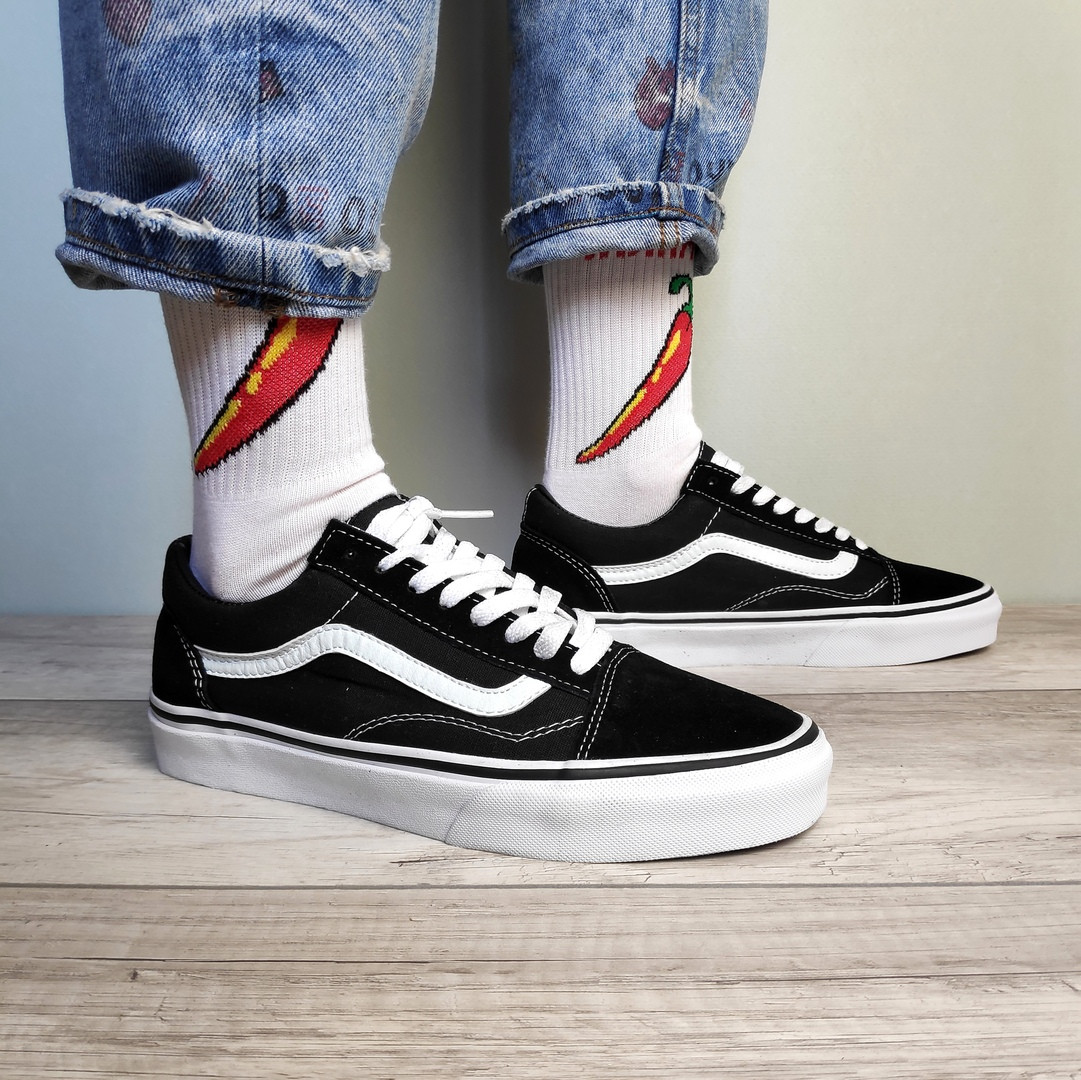 Мужские кеды Vans Old Skool, черно-белый, Китай Ванс Олд Скул чорно-білі - фото 9 - id-p2179250984