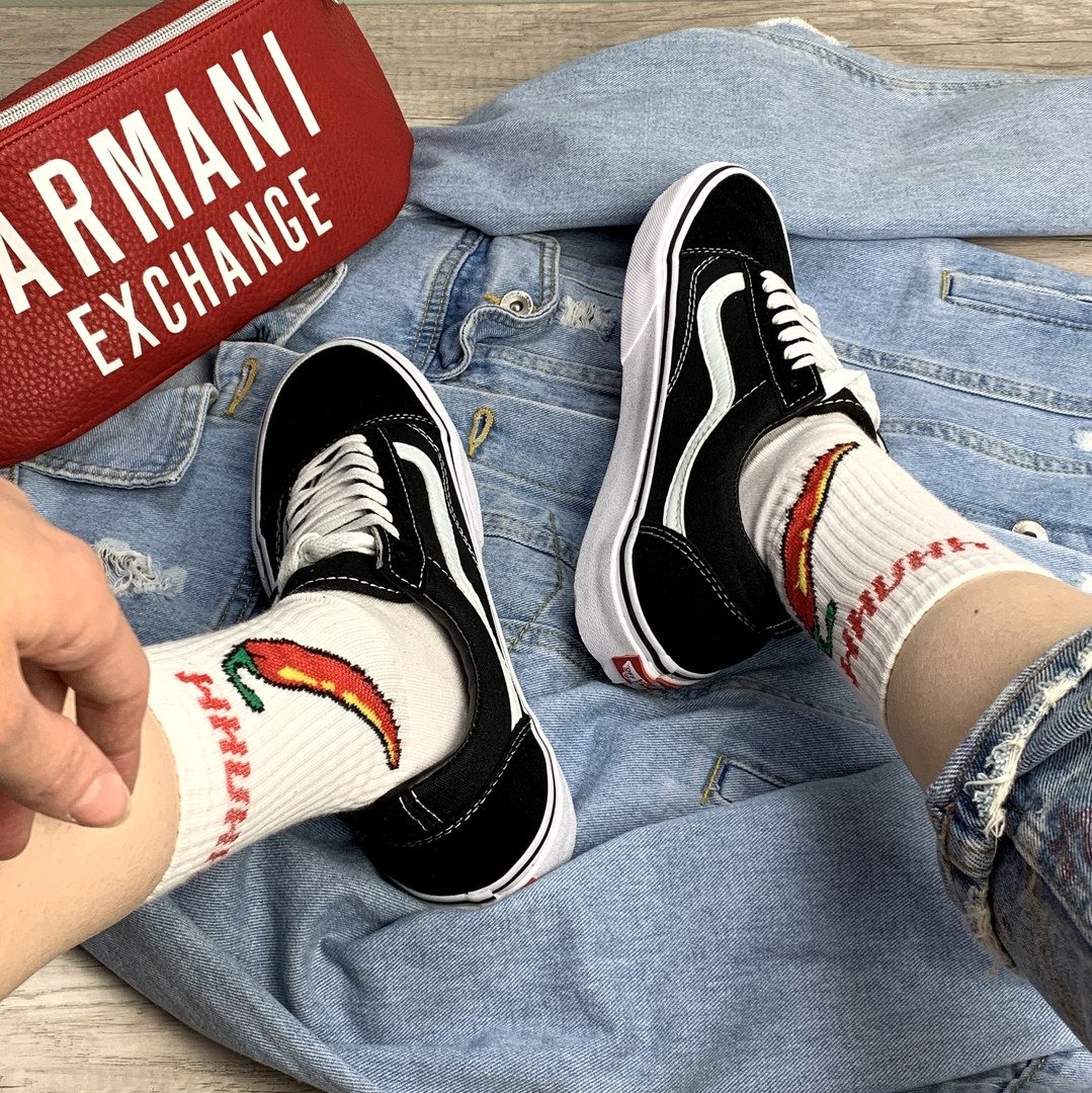 Мужские кеды Vans Old Skool, черно-белый, Китай Ванс Олд Скул чорно-білі - фото 10 - id-p2179250984