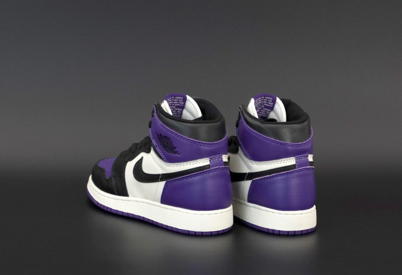 Женские кроссовки Nike Air Jordan 1 Retro High, Найк Еір Джордан 1 ретро хай чорні з фіолетовим - фото 6 - id-p2179250991