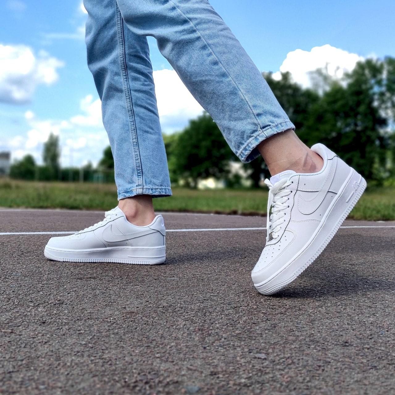 Женские кроссовки Nike Air Force 1 Low, кожа, белый, Вьетнам Найк Еір Форс 1 Лов білі шкіряні - фото 9 - id-p2179251091