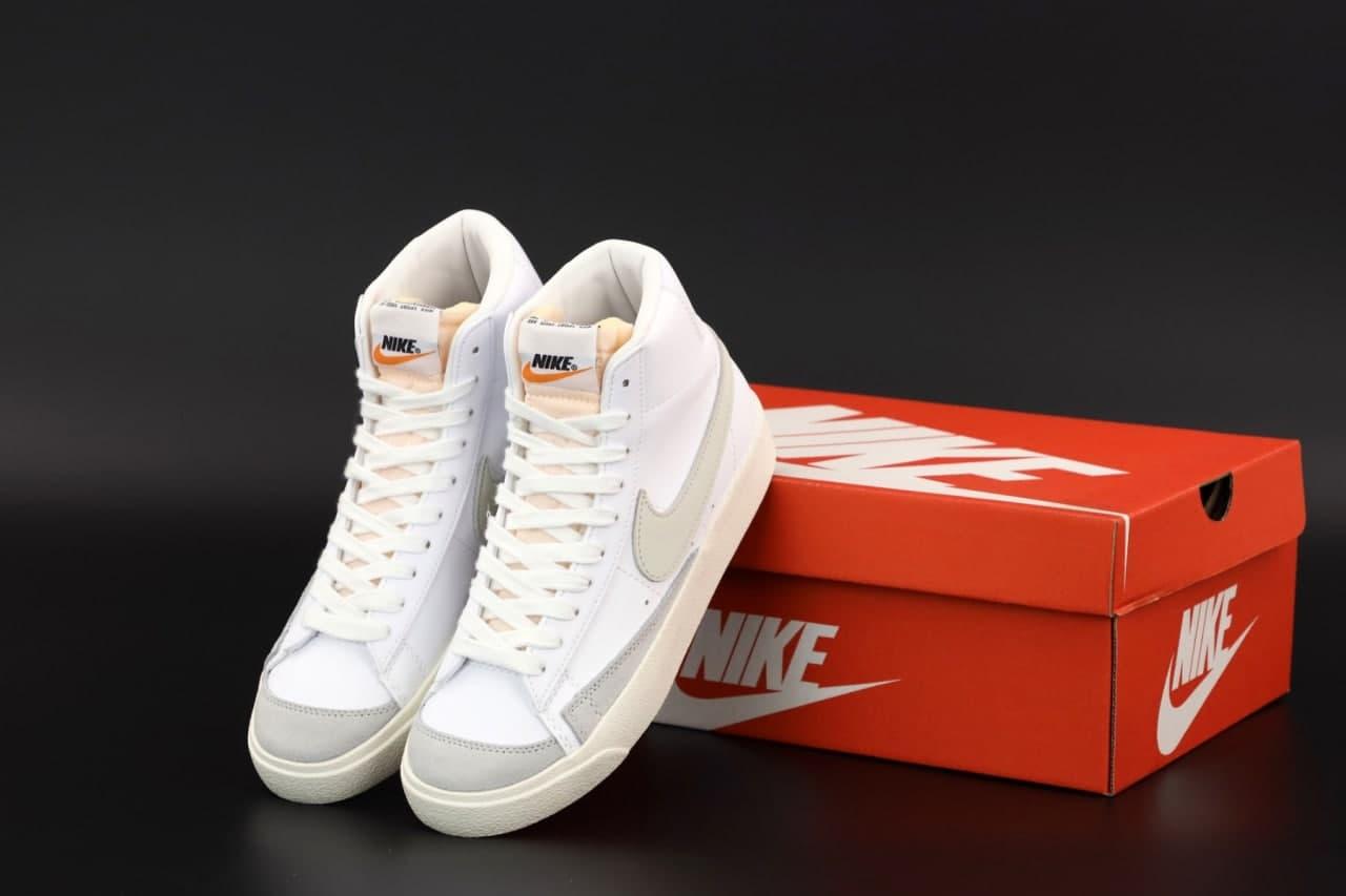 Женские кроссовки Nike Blazer Mid, белый, серый, Индонезия 37 - фото 2 - id-p2179251158