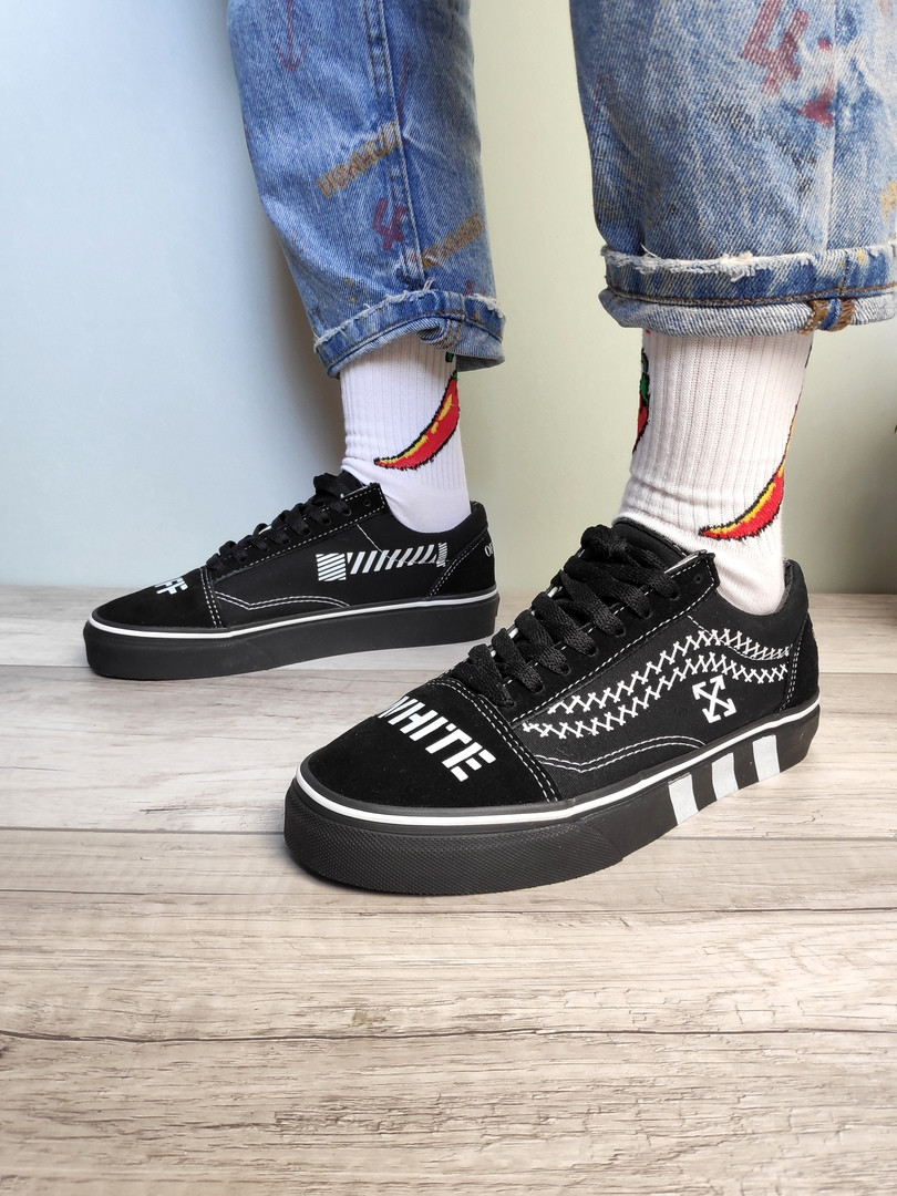 Мужские кеды Vans Old Skool, черно-белый, Камбоджа 41 - фото 4 - id-p2179251749