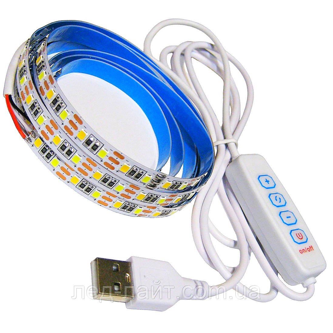 Комплект LED стрічки USB 5V 2835(120LED/м) IP20 CCT з регулятором