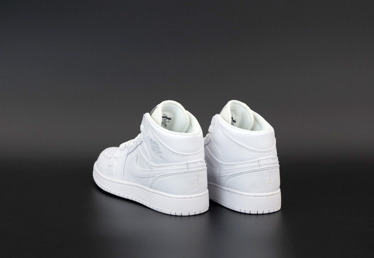 Мужские кроссовки Nike Air Jordan 1 Retro High, кожа, белый, Китай 42 - фото 3 - id-p2179252723