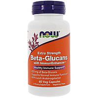 Бета-глюканы Now Foods для иммунитета дополнительная сила 250 мг 60 вегетарианских капсул UN, код: 7701135