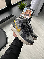 Nike Air Jordan 1 Retro High Grey White Yellow 37