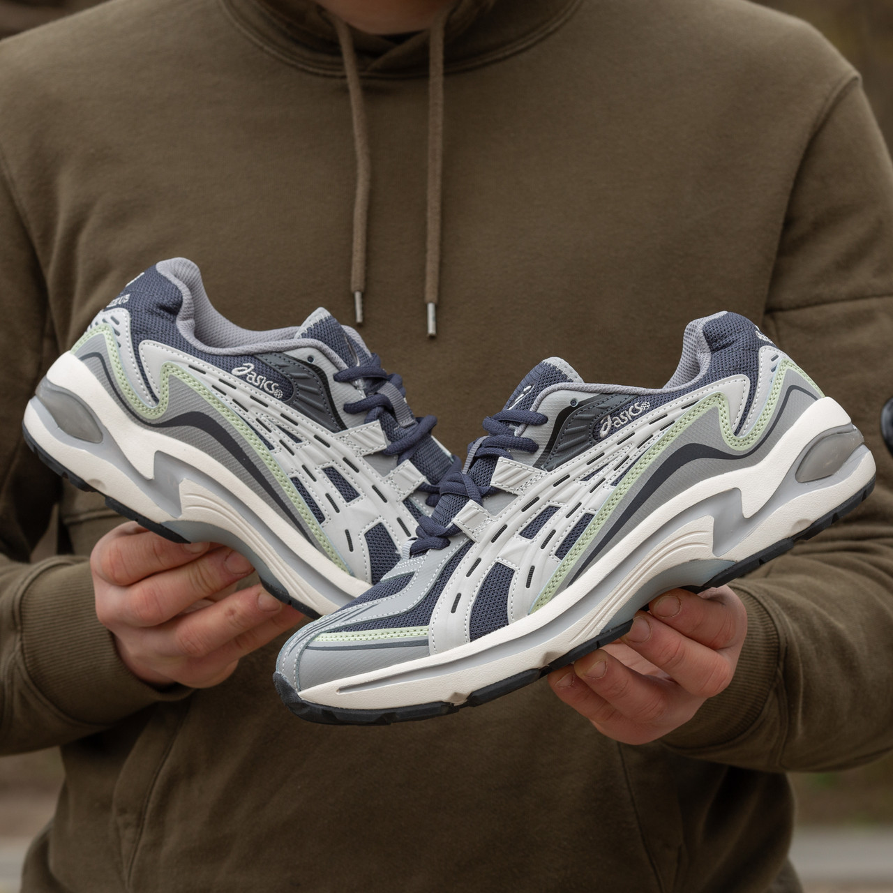 Кросівки чоловічі сірі Asics Gel-Preleus Grey Blue White (16450), фото 1