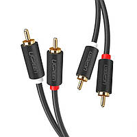 Аудіо кабель UGREEN AV104 2RCA Male to 2RCA Male Cable 2m (Black)(UGR-10518)