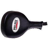 Ракетка для тхеквондо одинарна шкіряна Fairtex PRO-BOX BO-0590 Чорний