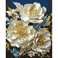 Картина по номерам 50*60 см Цветы. Белые пионы с золотыми красками Оригами LW 30410-big exclusive [tsi237656-T