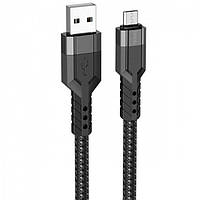 Кабель для зарядки телефонов USB - Micro USB HOCO U110 Extra Durability 2.4A Чёрный hr