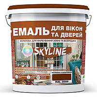 Эмаль акриловая Для Окон и Дверей SkyLine Wood Красно-коричневая RAL 3009 10 л GG, код: 8195733