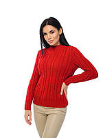 Жіночий м'який светр із коміром-стійкою SVTR 414 червоний 46-48