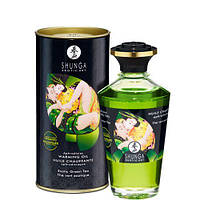 Органическое согревающее масло Shunga Aphrodisiac Warming Oil Exotic green tea (100 мл) без сахара sexstyle