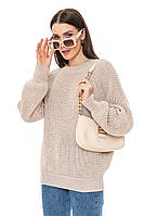 Свободный свитер крупной вязки SVTR 472 светлая пудра 48-52