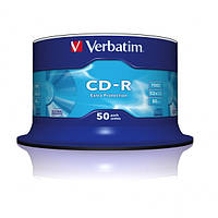 Диск CD-R 50 Verbatim, 700Mb, 52x, Extra Protection, Cake Box (43351) (код 1544292)