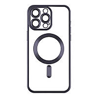 Чехол для Iphone 14 Pro Max TPU Metallic Chrome Full Camera with Magsafe Цвет Chrome Dark Blue