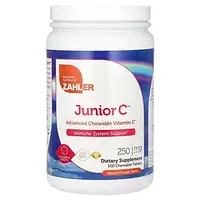 Zahler, Junior C, улучшенная формула жевательного витамина C, с натуральным апельсиновым вкусом, 250 мг, 500