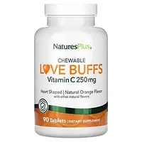 NaturesPlus, Chewable Love Buffs, витамин C, натуральный апельсин, 250 мг, 90 таблеток Киев