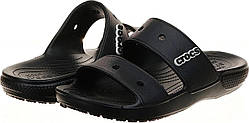Crocs classic sandal шльопанці чорні на товстій підошві.