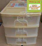 Комод пластиковий канцелярська А4, білий на 3 секции, фото 5