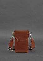 Кожаная сумка-чехол для телефона светло-коричневая BlankNote